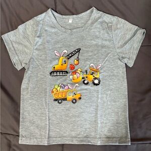 Toddler Digger Construction Easter Egg Gray T-Shirt Euro 110/USA 4T NEW